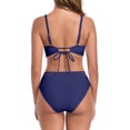 thumbnail image 7 of Ocean Blues Women's V Neck Mesh Splicing&nbsp;Bikini Swimsuit Set for Women Swimwear Two Piece Bathing Suits Size XL, 7 of 7