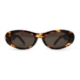 thumbnail image 2 of Mod Womens Narrow Oval Thick Plastic Fashion Sunglasses Tortoise Brown, 2 of 4