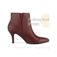 thumbnail image 5 of BLISSFUL STEP Women's Pointed Toe Zipper Stiletto Heels Ankle Boots Burgundy 10, 5 of 7