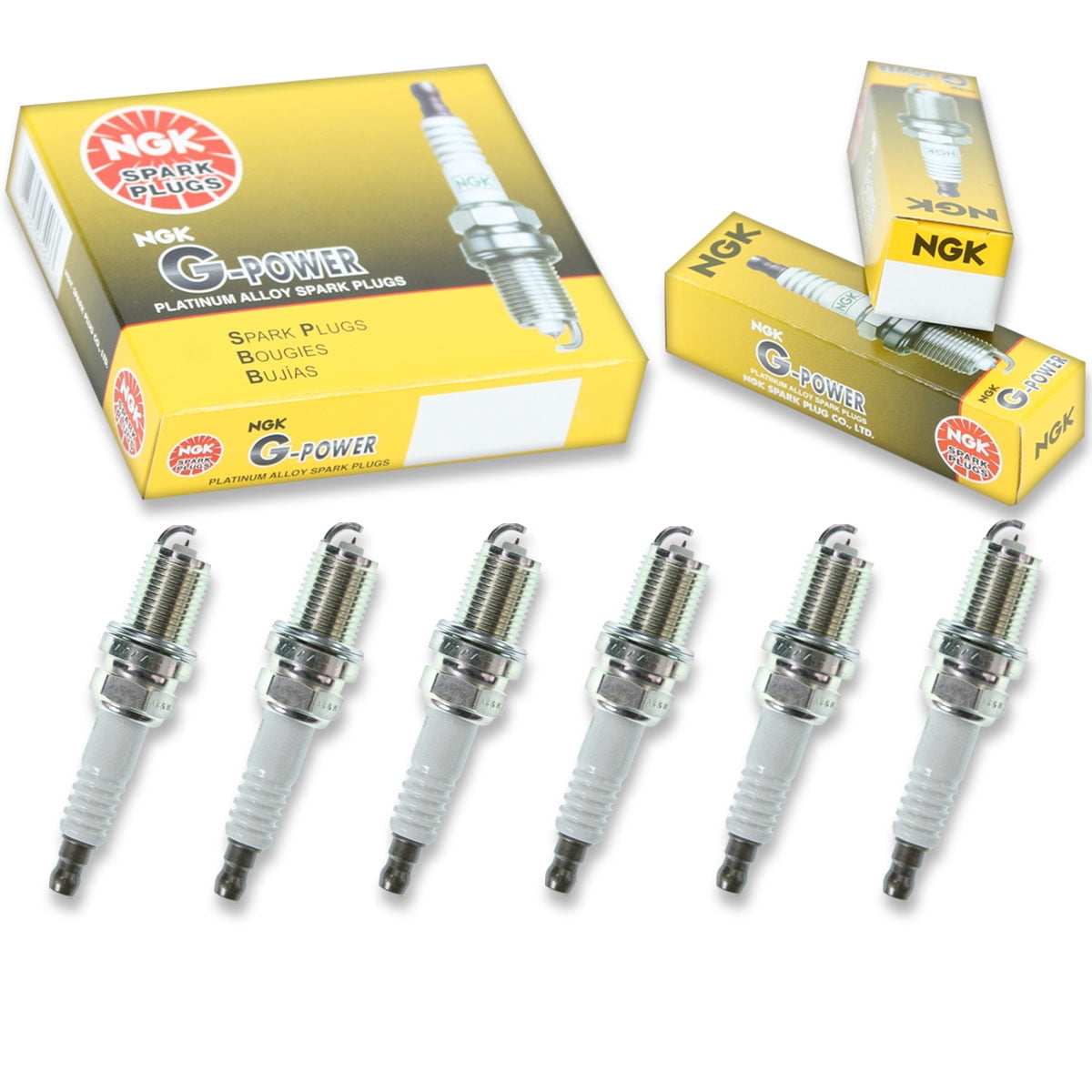6 pc NGK 7090 G-Power Spark Plugs for 3034 3412 3412-2 3436 3436-2 3980 41-800 4202 4503 4507 4701 6702 6726 6730 696202 AGSP32FSM AP3924 FR7DPP30T FR8DPP30T FR8DPP30X FR8DPX IK16TT PK16TT PQ16TT