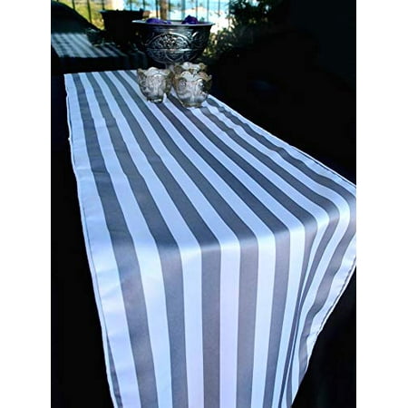 

Quasimoon Striped Pattern Table Runner - Gray / Grey (12 x 108) by PaperLanternStore