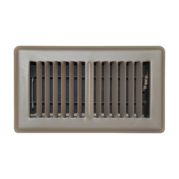 Tru Aire 4 in. H X 8 in. W 2-Way Powder Coat Brown Steel Floor Register