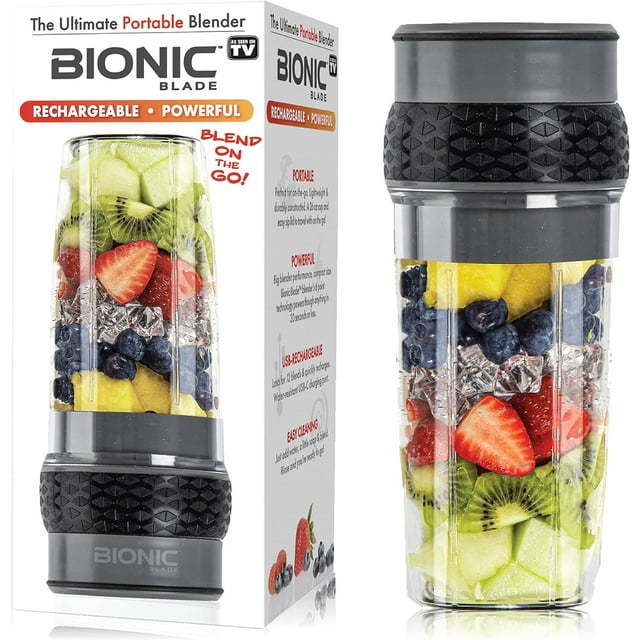 Bionic Blade Rechargeable Portable 26 Oz Blender, Gunmetal