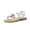 White, variant on Cleo Girls Sandals, Flower Strap Dress Style Girls Dress Shoes with Cushioned Footbed and Adjustable Ankle Strap