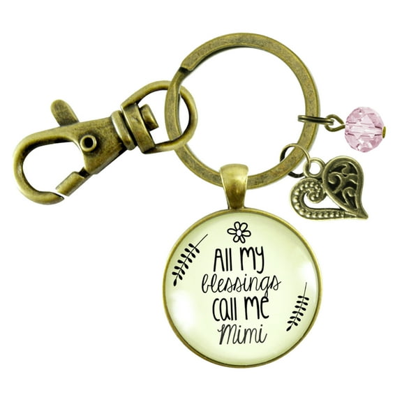 Mimi Keychain All My Blessings Sweet Mimi Grandma Womens Family Gift Jewelry