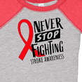 thumbnail image 4 of Inktastic Never Stop Fighting Stroke Awareness Red Ribbon Boys or Girls Baby Bodysuit, 4 of 5