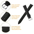 thumbnail image 4 of Uxcell Leather Watch Bands 16mm Thin Grain Replacement Cowhide Leather Strap Women Men Watch Strap, Black Silver Tone, 4 of 6