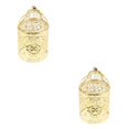 thumbnail image 4 of Guardoinrt Electroplated Metal Birdcage Shape Tea Light B- Candle Holder Gold Type B 2Set, 4 of 6