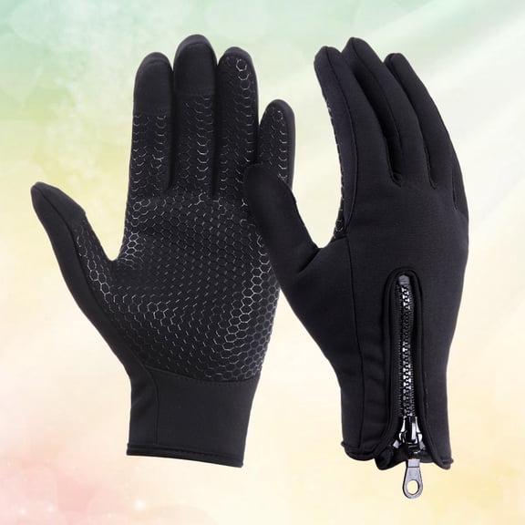 CTIRCHIU Touchscreen Gloves, Windproof, Black, Anti-Slip, for Cold Weather, Easy Carry