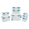 thumbnail image 4 of Sterilite 20 Quart Gasket Box, Weather-Resistant Clear Storage Bin with Lid, Blue, 6 Count, 4 of 12