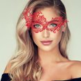 thumbnail image 5 of Unique Bargains Halloween Christmas 1 Pc Lace Phoenix-Design Half Face Party Mask for Masquerade Party Red Lace, 5 of 5