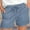 Blue, variant on Idoravan Shorts for Women Womens Comfy Drawstring Solid Color Casual Elastic Waist Pocket Shorts Pants