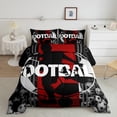 thumbnail image 2 of Football Comforter&nbsp;Set Queen Size Football Bedding Set,Sports Theme Bed Comforter&nbsp;Sets Red Black White Ball Gaming Quilt Bed Set Room Decor with 2 Pillowcases, 2 of 6
