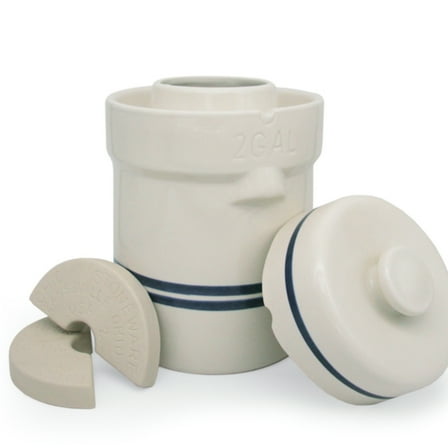 Ohio Stoneware 2 Gallon Fermentation Crock Kit White