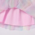 thumbnail image 6 of IBTOM CASTLE Girls Princess Long Sleeve Rainbow Party Tulle Dress 3D Flower Ruffle Mesh Dress Pageant Birthday Smocked Back Wedding Flower Girl Dress 3-4T Pink, 6 of 7