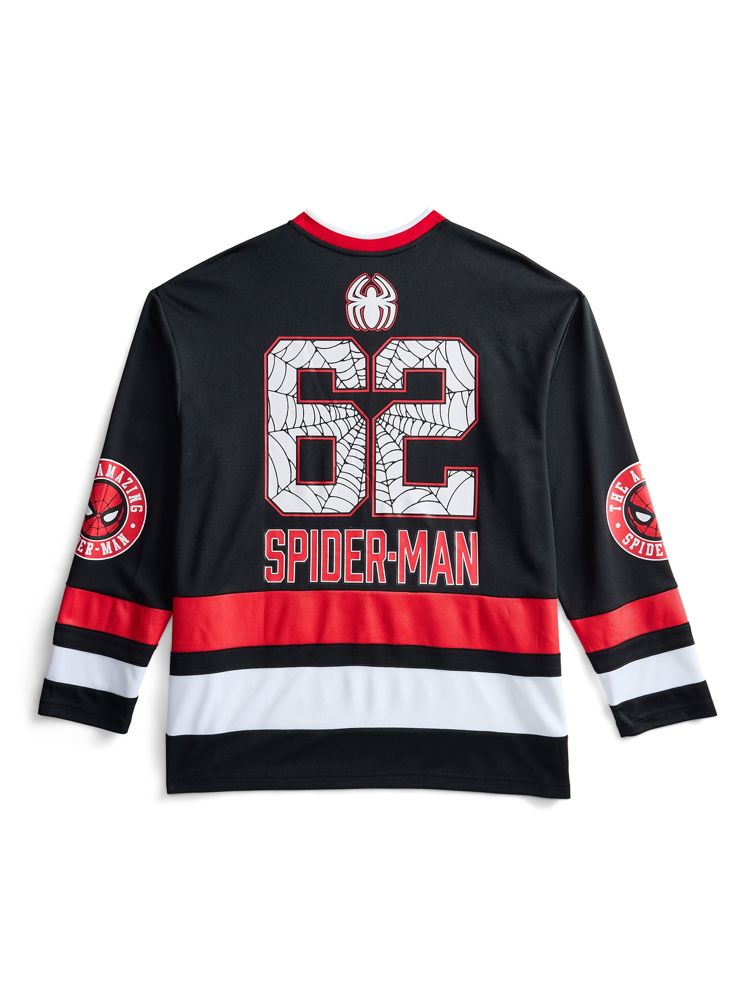Spider-Man Boys and Big Boys Spidey Letters Graphic Hockey Jersey, Sizes 4-18
