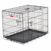 24"L Lucky Dog Folding Black Wire 2 Door Training Crate