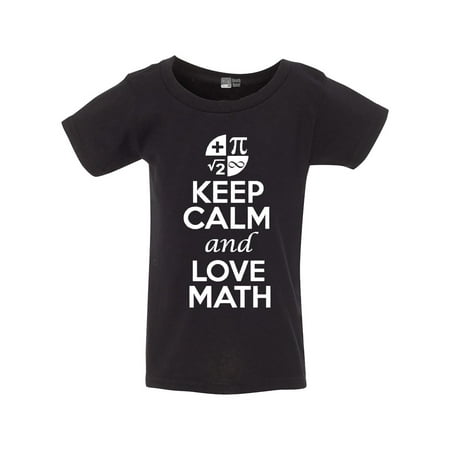 

New Keep Calm and Love Math Mathematics Lover Funny Toddler Kids T-Shirt Tee