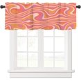 thumbnail image 2 of Abstract Pink Window Valances Aesthetic Retro Orange Valance Kitchen Curtains with Rod Pocket Window Treatments Short Curtain Panels for Living Room Spiral Swirl Modern Decor 54" X 18", 2 of 6