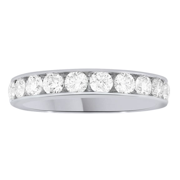 AFFY White Natural Diamond Anniversary Ring In 14k White Gold (1 Cttw)