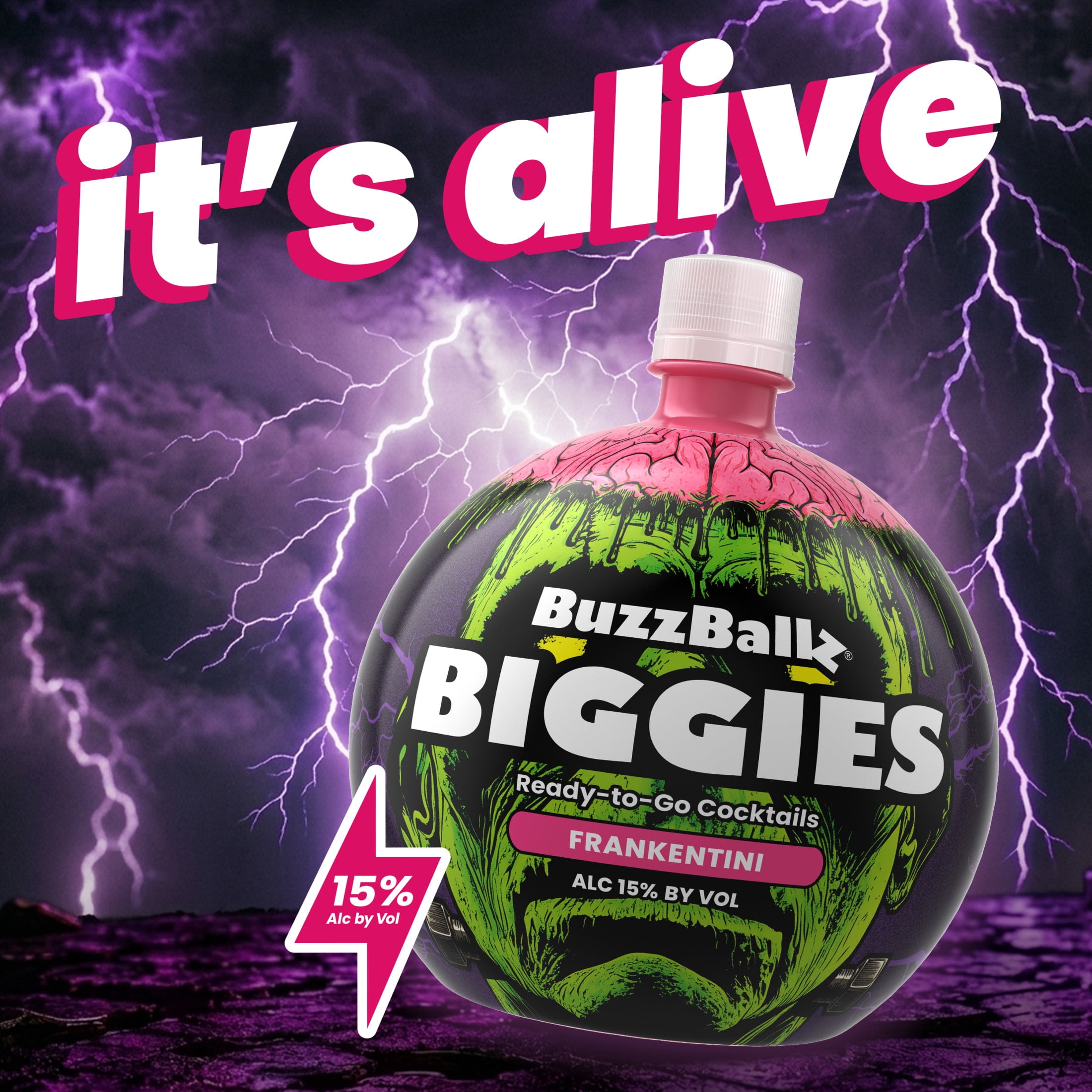 BuzzBallz Biggies Frankentini Cocktail, 1.75l, 30 Proof (15% ABV)