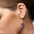 thumbnail image 5 of Modern Long Icicle Blue Lapis Inlay Sterling Silver Dangle Earrings, 5 of 5