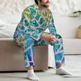 thumbnail image 6 of KLL Rainbow Glitter Sleepwear Mens Flannel Pajamas,Long Cotton Pj Set, 6 of 7