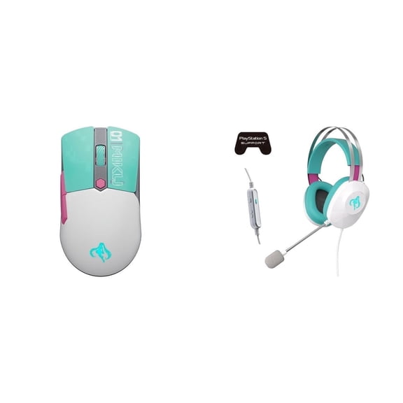 NEWEGG Hatsune Miku Edition Headset and Mouse Combo - TUF Gaming Mini Wireless Mouse & Wired Gaming Headset with 40mm Essence Drivers, Virtual 7.1 Surround Sound, TeamSpeak-Certified Microphone