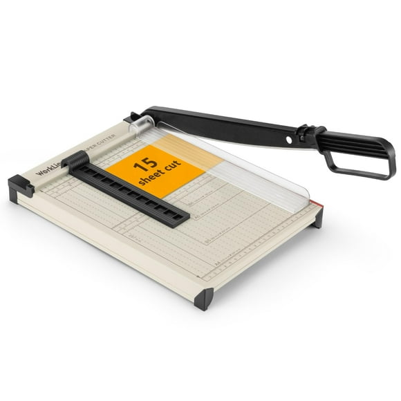 Cortador de papel con forma de guillotina WORKLION A4, resistente, 15 hojas