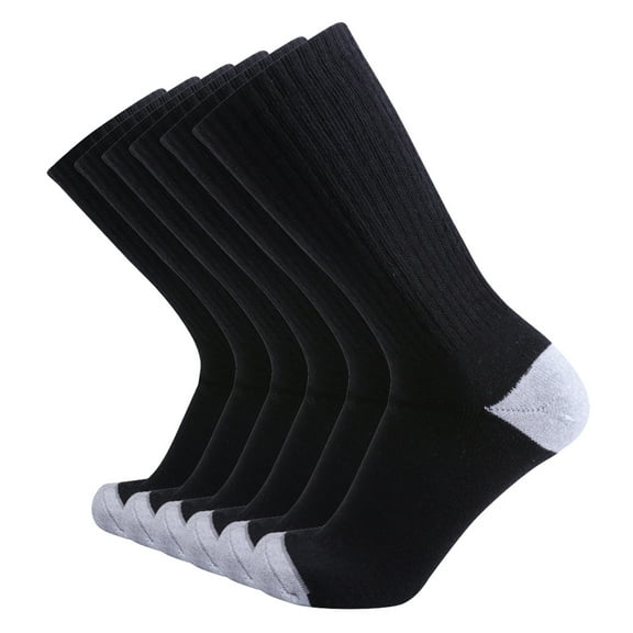 EnerWear 6P Pack Men's Cotton Moisture Wicking Cushion Low Cut Socks (10-13/Shoe: 6-12, Black)