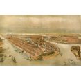 thumbnail image 2 of Vintage Places 14x10 Gold Ornate Wood Framed with Double Matting Museum Art Print Titled - Manhattan Island-New York, 2 of 4
