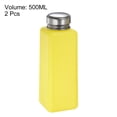 thumbnail image 2 of Uxcell 2 Pcs Alcohol Liquid Press Pumping Dispenser 500ML Nail Polish Remover Empty Bottle Yellow, 2 of 5