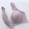 thumbnail image 3 of QLEICOM Everyday Bras for Women, Women's Comfort Lift Wirefree Bra Traceless Comfortable No Steel Ring Vest Breathable Gathering Front Opening Buckle Bras Purple Cup 46/105BC, 3 of 5