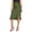 Army Green, variant on HGIEYS Women High Waist Silky Satin Midi Skirt Elastic Waist A Line Skirt with Slit