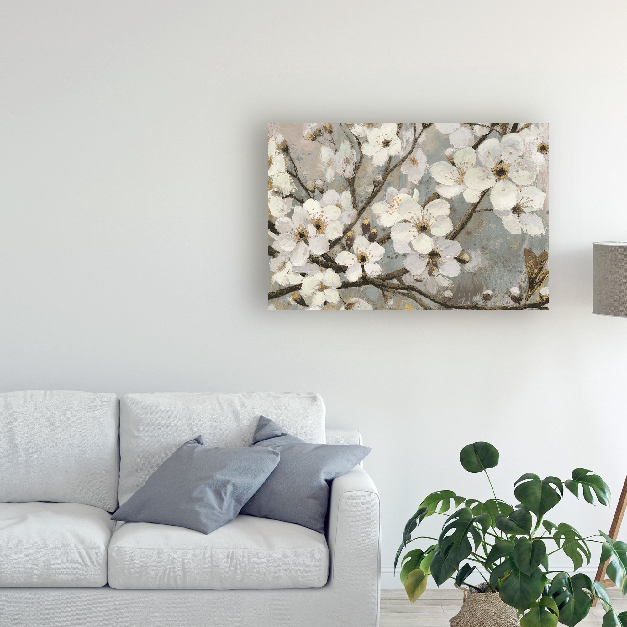 Trademark Fine Art 'Cherry Blossoms I Blue' Canvas Art by James Wiens