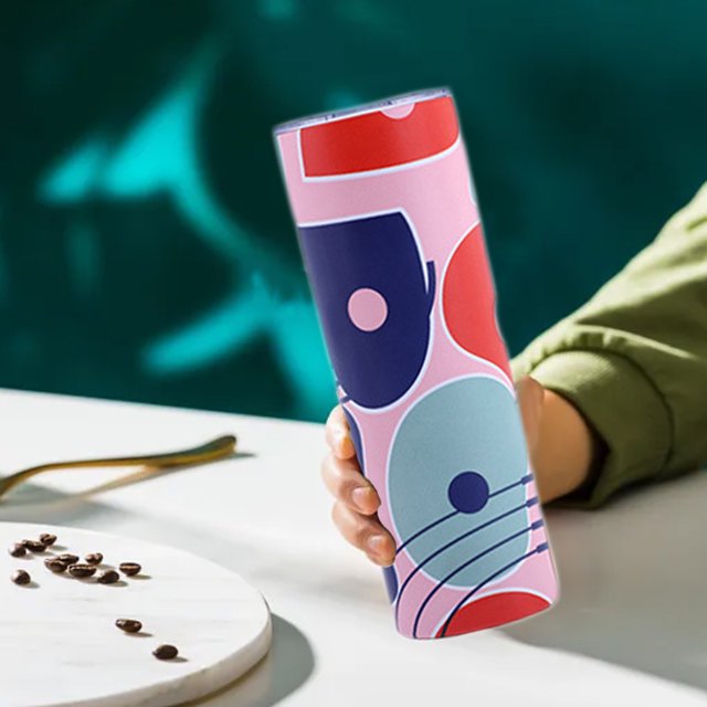 TopLLC Kitchen Accessories,Home And Kitchen,Kitchen Tools,Kitchen Sets Double Layer Stainless Steel Outdoor Sports Water Bottle Lacquer Colour Printed Red Wine Bottle Insulated Mugs water bottles