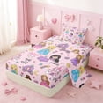 thumbnail image 2 of Erosebridal Colorful Cartoon Princess Twin Sheet Sets,Dreamy Princess Style Castle Cute Floral Bedding For Kids 3 Pieces, 2 of 6