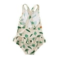 thumbnail image 6 of MEZZALL Toddler Kids Baby Girl Swimsuit Vacation Hawaii Beachwear Floral Sleeveless Monokini Bathing Suit Bikini Tankini Swimwear With Hat, Khaki, 9-10 Years, 6 of 8