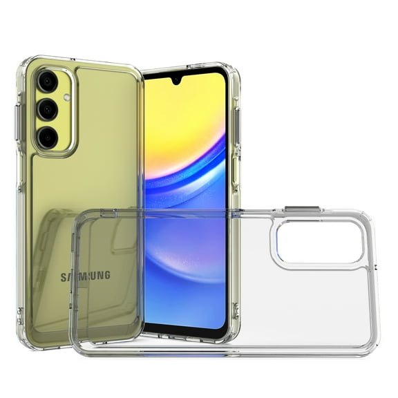 CoverON For Samsung Galaxy A16 5G Case, Hybrid Slim fit Hard Back TPU Rim Phone Rigid Cover, Clear with Chrome Buttons