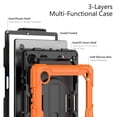 thumbnail image 6 of For Samsung Galaxy Tab A8 Case 10.5 inch, 360 Rotating Shockproof Cover with Stand, Screen Protector, Shoulder Strap (2022, SM-X200/X205/X207), Orange, 6 of 7