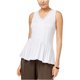 thumbnail image 2 of Cable & Gauge blusa de punto peplum para mujer, blanco, mediano Cable & Gauge Tejer, 2 of 2