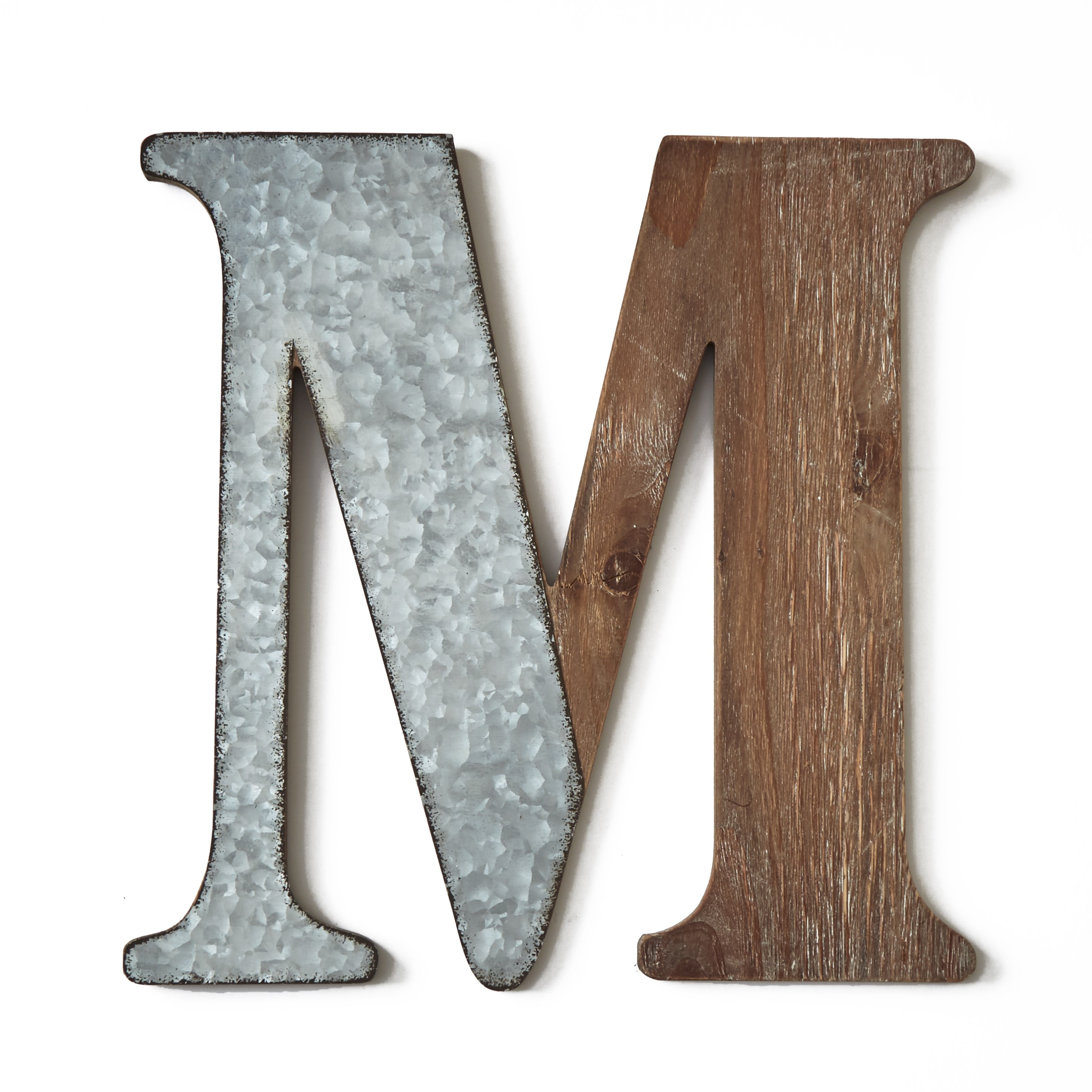 Wood & Metal Wall Letters - Decorative Galvanized Rustic Wall Art ...