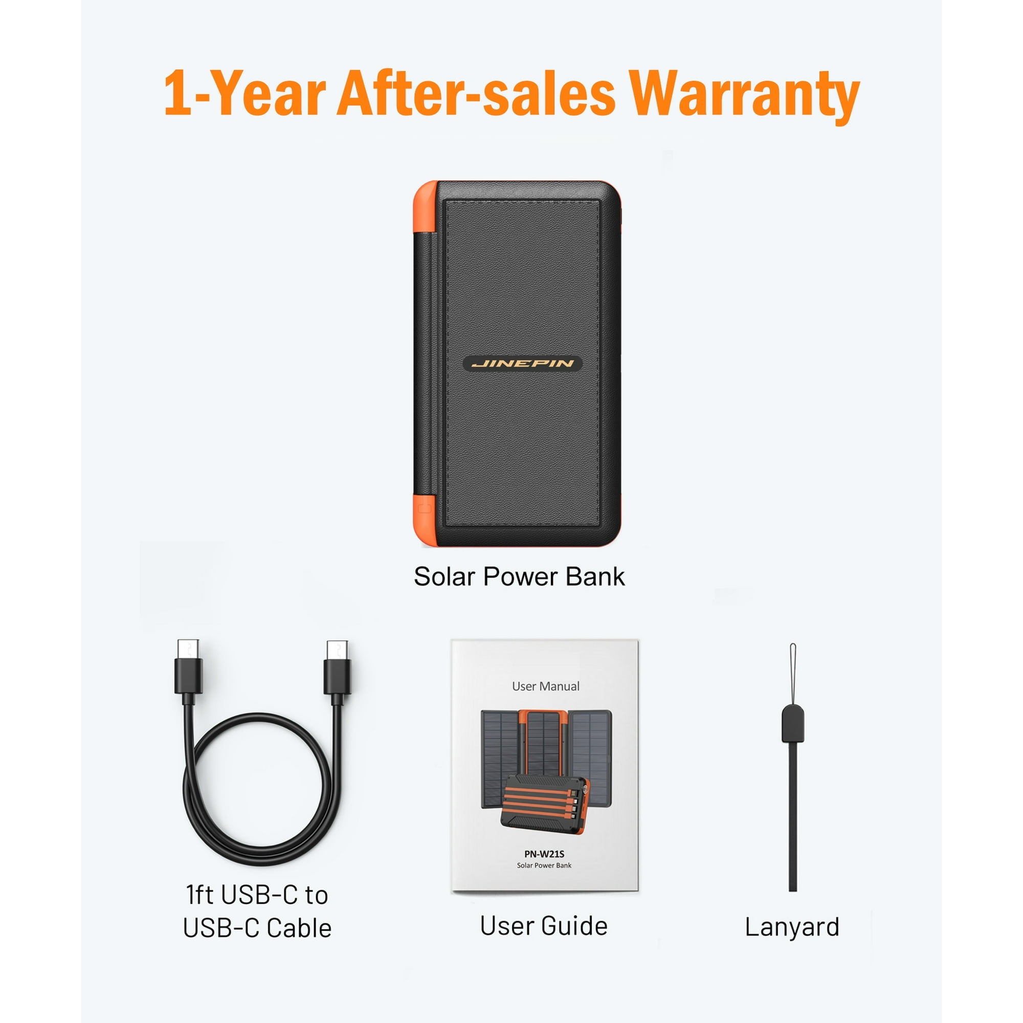 46800mAh Solar Charger Power Bank 20W Fast Charging with Cables Compatible for iPhone, Android Phone