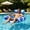 Striped blue, variant on Inflatable Pool Chair for Adults - Blow Up Heavy Duty Floating Chair with Seat and Backrest, Comfortable Pool Floaties for Water Beach Lake Relaxation