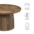 thumbnail image 4 of Modway Holloway 30" Round Wood Coffee Table in Walnut, 4 of 7