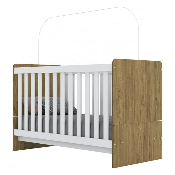 Cuna Minicama para Bebé o Niño Laberinto color Rústico/Blanco Bossa Laberinto