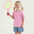 thumbnail image 3 of Poroka 5 Pack Toddlers Girls Cotton Short-Sleeve T-Shirt Summer Toddlers Girls Solid T-Shirt with Round Neck, 3 of 7