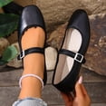 thumbnail image 4 of HAJWOH Mary Jane Shoes Women New Slip on Dressy Flats Shoes for Women Non-Slip Comfortable Shoes for Casual Work Office Black 38, 4 of 4
