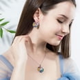 thumbnail image 2 of Multicolor CZ Flower Half Round Earrings Necklace Set Fashion 925 Silver Jewelry, 2 of 8