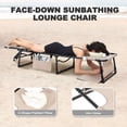 thumbnail image 4 of Nuu Garden Folding Textilene Chaise Lounge Chair, Adjustable 5-Position Portable Tanning Chair with Face Hole Camping Reclining Lounge Chair with Pillow, khaki, 4 of 10